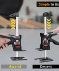 Demonstration of ✝️ Labor Saving Arm Jack(2 Pcs),Height Lifting Device with Portable Bag, showing ascend and descent functions for lifting operations.