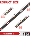 Three Piece Spirit Level Set With 9 Inch, 16 Inch, And 48 Inch Levels For Construction And Carpentry