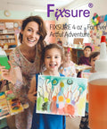 Children in a classroom holding paintings and 12 Pack 4 Oz Squeeze Bottles With Red Tip Caps For Ketchup BBQ Sauces Syrup Condiments Oil Pancake Decorating Dressings Travel Camping Lab Arts And Crafts Leakproof Pouring With Secure Yorker Cap And Gasket For Mess Free Use.