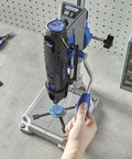 Articulating Drill Press Stand For Rotary Tools With 90 Degree Horizontal Position Includes Tool Holder and Wrench