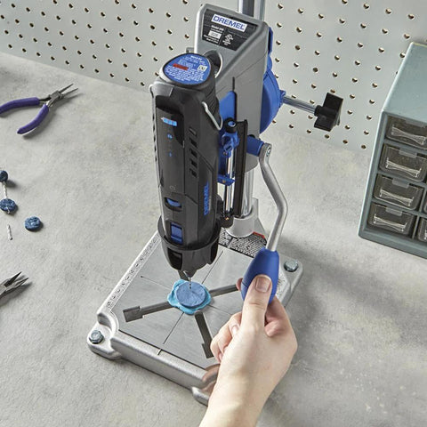 Articulating Drill Press Stand For Rotary Tools With 90 Degree Horizontal Position Includes Tool Holder and Wrench