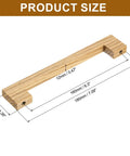 Two Pack 6 Inch Hole Center Square Wood Drawer Pulls With Screws, natural ash wood, smooth finish, product size dimensions shown