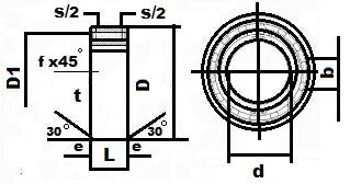 Technical drawing of ASNU17 One-Way 17x47x19 Bearing Support Required Backstop Clutch dimensions.