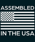 "Assembled in the USA" text with an American flag graphic, related to Ultimate Rekey Kit For Schlage Locks With 50 Master Pins And Seal Tight Box.