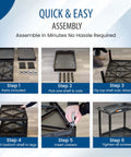 Step-by-step assembly of 32 Inch Tub Storage Cart With Two Shelves Black Built For Maximum Capacity Ergonomic Top Handle And Super Handy Maneuver Four Swivel Casters With Two Locking Brakes Molded Plastic Shelves And Legs Won't Stain Scratch Dent Or Rust
