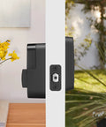Side view of Assure Lock 2 Deadbolt With WiFi Keypad For Smart Home Entry Code Entry And Remote Access Keyless Entry Via Keypad And App Auto Lock And DoorSense Fits Doors By Replacing A Standard Deadbolt Easy Installation For Remote Access And WiFi Connectivity on door