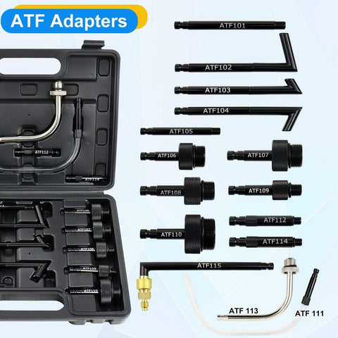 15 ATF adapters from 7.5 Liter Manual Transmission Fluid Pump Kit With 15 ATF Adapters, Portable Oil Transfer Dispenser