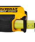 Close-up of Atomic Compact 30 Ft Tape Measure With Finger Brake For Precision And One Hand Quick Measurement, showing blade and brake