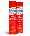 AtomLube Ultra Heavy Duty Red Grease, 2-Pack of 14 Oz. Tubes, Waterproof & High Temp Lubricant for Semi Truck Accessories.