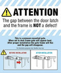 Warning sign about gap in Extra Wide Baby Gate For Doorways And Bottom Of Stairs Adjustable From 29 To 38 Inches 30 Inches
