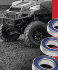 Rear Wheel Bearing Kit 25-1712 with high-speed bearings and double lip seals next to off-road vehicle for BMW bikes