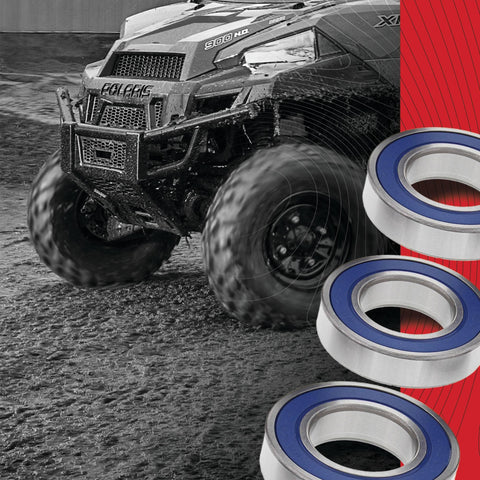 Rear Wheel Bearing Kit 25-1712 with high-speed bearings and double lip seals next to off-road vehicle for BMW bikes