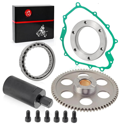 Flywheel Puller And Starter Clutch Kit With Idler Gear One Way Bearing For Grizzly 660 2003-2008 And Rhino 660 YXR660 2004-2007, OEM Replacement