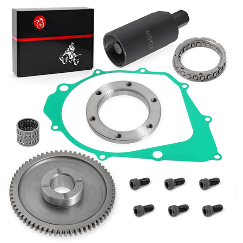 Flywheel Puller And Starter Clutch One Way Bearing Gear Kit With Gasket For 350cc ATV Quad Models Including Warrior Raptor