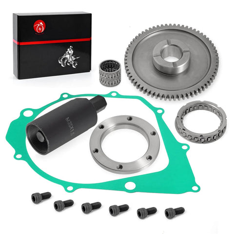 Flywheel Puller And Starter Clutch One Way Bearing Gear Kit With Gasket For 350cc ATV Quad Models Including Warrior Raptor