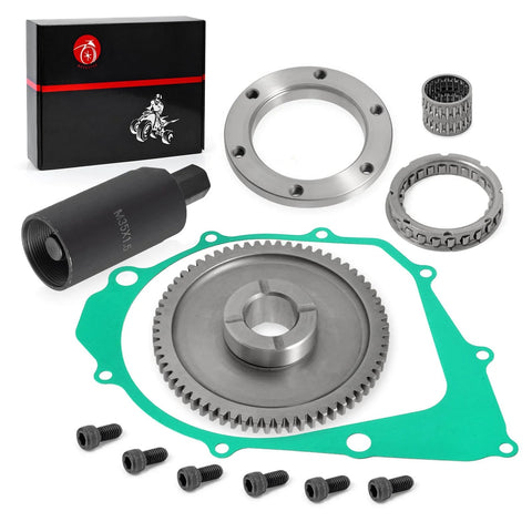 Flywheel Puller And Starter Clutch One Way Bearing Gear Kit With Gasket For 350cc ATV Quad Models front view