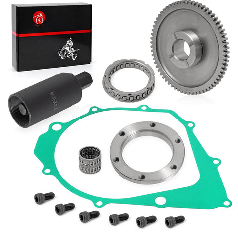 Flywheel Puller And Starter Clutch One Way Bearing Gear Kit With Gasket For 350cc ATV Quad Models Including Warrior Raptor