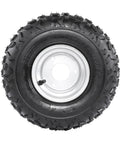 Set Of 4 ATV Go Kart Tires 145/70-6 With 6 inch Wheels Rims, tubeless rubber tire with metal wheel, top view.