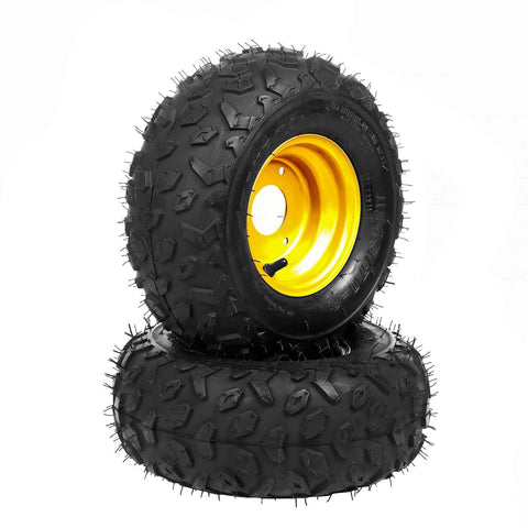 4PCS ATV Go Kart Tires and Rims Tubeless 145x70-6 Inch Front or Rear Tires with Rims for Go Kart Buggy ATV Mini-bikes