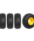 4PCS ATV Go Kart Tires and Rims Tubeless 145x70-6 Inch Front or Rear Tires with Rims for Go Kart