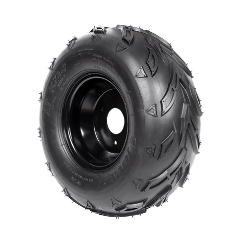 4PCS ATV Go Kart Tires and Rims Tubeless 16X8-7 Inch Front or Rear Tire with 3 mounting holes for quad bikes and mini-bikes.