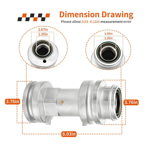 Rear Axle Bearing Housing Carrier Hub For Polaris ATV Heavy Duty Replacement Fits Scrambler dimension drawing