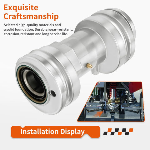 Metal Rear Axle Bearing Housing Carrier Hub For Polaris ATV Heavy Duty Replacement, showing durable construction and installation.