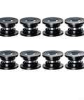 Close-up of Shock Absorbing Bushing Bearing Sleeve Kit for ATV Front Suspension, showing 8 black metal bushings arranged in two rows.