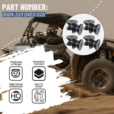 Shock Absorbing Bushing Bearing Sleeve Kit For ATV Front Suspension With 16 Shock Bushings And 8 Bearing Sleeves, part numbers 0604-310 0403-028