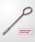 Special needle for On The Go ATV Tubeless Tire Repair Kit with CO2 Inflator, used for tire plugs insertion.