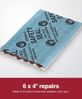 On The Go ATV Tubeless Tire Repair Kit With CO2 Inflator, Six 4-Inch Self Vulcanizing Plugs on blue backing.