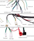 Electric Wiring Harness Kit With Relay Stator Coil CDI Solenoid And Spark Plug For 50cc 70cc 110cc And 125cc ATVs Go Karts Pit Quads And Dirt Bikes Built For 4 Wheelers showing wires and connectors
