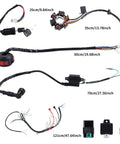 All In One Wiring Harness Kit With Coil Stator Solenoid Relay CDI And Spark Plug For ATV Go Kart Pit Quad Dirt Bike