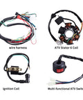 All In One Wiring Harness Kit With Coil Stator Solenoid Relay CDI And Spark Plug For ATV Go Kart Pit Quad Dirt Bike visible parts