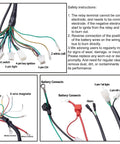 All In One Wiring Harness Kit With Coil Stator Solenoid Relay CDI And Spark Plug For ATV Go Kart Pit Quad Dirt Bike 50Cc 70Cc 90Cc 110Cc 125Cc Four Wheelers Replacement Parts Durable Construction Easy Installation Includes Step By Step Instructions showing various labeled connectors and wires.