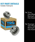 Two Piece Front Wheel Bearing And Hub Assembly Set For Audi A3 A3 Quattro Q3 TT TT RS Quattro Includes Driver And Passenger Sides