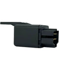 Side view of a Universal 12V 40Amp 4 Pin SPST Replacement Relay for car alarms, ABS, remote start, headlights, with fire retardant housing