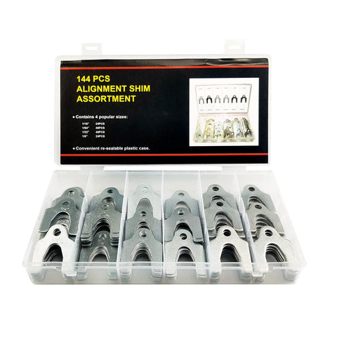 Auto Alignment Shim Set 144 Pieces In Four Sizes 1 64th 1 32nd 1 16th And 1 8th Inch in resealable storage box