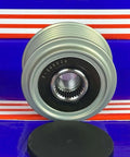 F240026 Auto Alternator Cluch Overrunning Pulley for KIA - Hyundai displayed with packaging