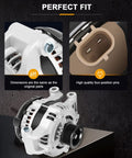 High Output Alternator Replacement For 2005 To 2007 Chrysler 300 2006 To 2007 Dodge Charger And 2005 To 2007 Dodge Magnum Easy Install Durable Auto Part 11113 with four-position pins and original dimensions.