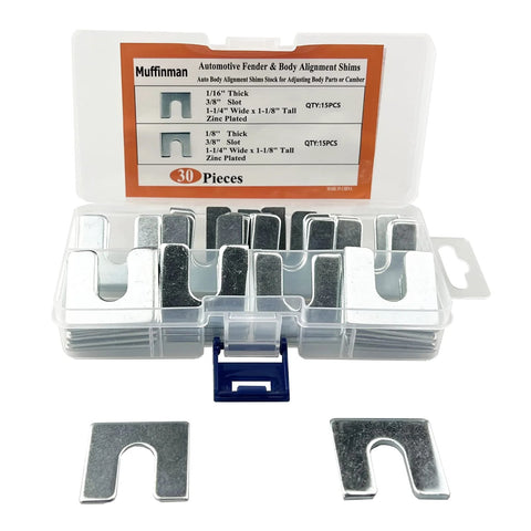 Auto Body Fender Alignment Shims Kit Pro Grade Two Sizes One Sixteenth Inch And One Eighth Inch with storage box