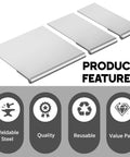 20 Piece Pull Plate Kit For Auto Body Repair With Heat Treated Steel Plates In 1 Inch, 1.5 Inch, And 3 Inch Sizes showing features