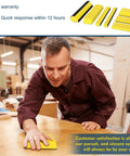 Man using Auto Body Sanding Block Set 7 Pieces For Woodworking And Automotive Refinishing on wooden surface in workshop