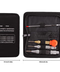 Open case displaying Four Pack 5 Inch and 6 Inch Automatic Center Punch Set With Adjustable Spring Loaded Punches, metal engraving pen, tile cutter pen