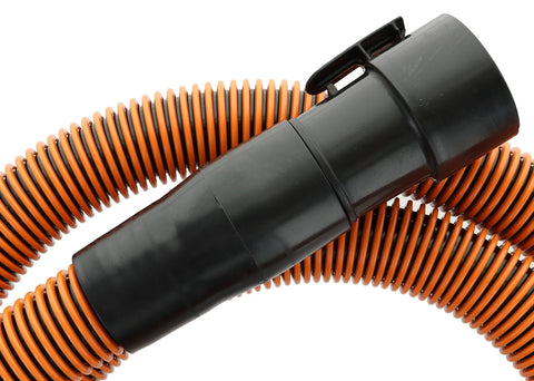 Close-up of 10 ft dual layer hose from 7 piece auto detailing kit, showing connector for 1 1/4 inch hoses.