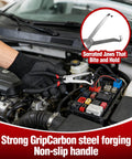 Man using serrated jaws tool from 9 Piece Electrical Disconnect Pliers Set For Cars to remove a fuse in a car engine bay.