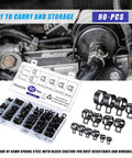90Pcs 6-25mm Spring Hose Clamps Kit For Auto Gearheads with constant tension steel in handy case for fuel lines and hoses