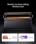 Vision Pro 45W Laser Engraver And Cutter With 137 Inch Auto Conveyor Feeder showcasing auto-lifting feature and HD camera, front view