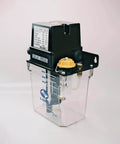 Auto Oil Lubrication Gear Pump With 1.8 Liter Capacity, 100 Volt Power, AMZ III 285155, front view showing oil reservoir and switches