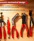 5 Piece Auto Electrical Pliers Kit For Auto Repair Includes 60 Degree Angled Connector Separator Pliers Hose Clamp Pliers